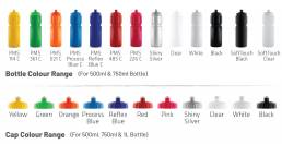 Teams bottle body and cap colours